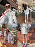 Yipinpay Piece Skirt Sets Female Y2k Clothing Zipper Bow Sweet Korean Fashion Hoodie Suits Women Studentseven Party Outwear 2024