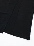 Yipinpay Black Midi Skirt Woman Golden Buttons Long Skirts For Women Fashion 2023 High Waist Slit Skirt Elegant Women's Skirts