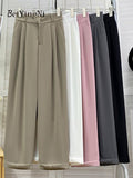 yipinpay Crimping High Waist Pants for Womens 2023 Korean Fashion Casual Harem Pants Female Loose Elegant Chic Trousers Ladies