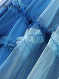 yipinpay Luxury Fashion Fairy Grunge Tutu Skirt Women Spell Color Charming Mesh Patchwork Long Tulle Skirts Chic Princess Skirt