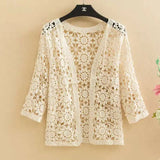 Yipinpay lace sunscreen cardigan with loose knit straps, air-conditioned jacket, spring and autumn new thin women's clothing