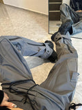 Yipinpay Baggy Cargo Pants Woman Vintage Streetwear Wide Leg Sweatpants Casual Drawstring Pocket Tech Joggers Trousers Woman Pantalon