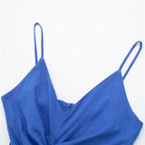 Yipinpay Blue Slip Long Dress Women Ruched Elegant Party Dresses For Women 2023 Backless Sexy Summer Woman Dress Evening Dresses