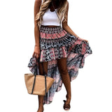 Yipinpay Women Irregular Hem Long Skirt y2k Clothes Fashion 2023 Summer Autumn Slim Fit Printed High Waist Skirts for Women Streetwear