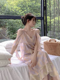 Yipinpay Vintage Dresses Women Sleeveless Bandage Floral Ruffles French Style Temperament Summer New Elegant Dress Ladies