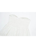 Yipinpay New Women White Strapless Lace Dress Sweet Ladies Sexy Mini Party Robe