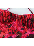 Yipinpay Summer Women Vintage Floral Print Wire Bra Halter Sling Sexy Dress Fashion Backless Ladies Night Out Party Mini Robe