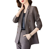 Yipinpay Women's Spring Autumn Professional Suit Jacket Matching Set Korean Elegant Casual Blazers+Pants Two Piece Female Trousers Suit