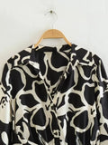 Yipinpay Vintage Print Long Dress Women Wrap Black Shirt Dress Woman Long Sleeve Elegant Dresses For Women 2023 Midi Party Dresses