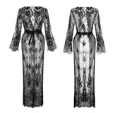 Yipinpay Women Sexy  Lace Lingerie Cover up Deep V-Neck Pajamas Long Beach Dress Babydoll Nightgowns Summer Beach Swimming Cover up