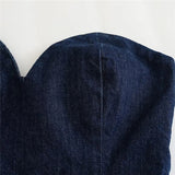 Yipinpay Off Shoulder Denim Jumpsuit Women Corset Long Jumpsuits Woman 2023 Summer Backless Baggy Jumpsuit Elegant Women's Overalls