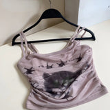 Yipinpay Summer Slim Sweet Tan Top Women Evening Party Slim Y2k Crop Top Office Lady Streetwear Sweet Elegant Vest Korean Fashion