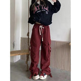 Yipinpay Vintage Wide Leg Denim Trousers Woman Free Shipping New Arrival Fashion Hip Hop Loose Baggy Cargo Pants For Women