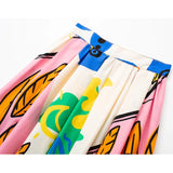 Yipinpay Printed Pleated Midi Skirt Woman High Waist Summer Skirt Sets Stylish Long Skirts For Women Fashion 2023 Beach Skirt