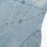 Yipinpay Denim Long Dress Women Blue Summer Dress Woman 2023 Slit Short Sleeve Midi Party Dresses Casual Elegant Women's Dresses