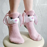 Yipinpay Women Cute Cartoon Animal Socks 3D Cat Rabbit Sheep Autumn Winter Warm Knitted Socks Soft Home Slipper Socks