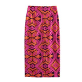 Yipinpay 2023 Print Midi Skirt Women Knot High Waist Slit Summer Skirts Sets Stylish Long Skirts For Women Vintage Boho Beach Skirt