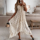 Yipinpay Dress for Women 2024 Vestido Evening Dress Korean Vintage Summer Elegant Beach Bohemian Long Dresses for Female Clothing