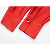 Yipinpay Tie Dye Women Shirts And Blouses Satin Long Sleeve Top Women Loose Summer Blouses Woman 2023 Streetwear Button Up Shirt