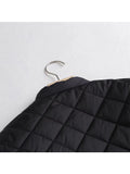 Yipinpay New Autumn Women Oversize Quilted Flight Jacket Vintage Black Long Sleeve Female Zipper Outerwear Loose Coat