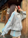 Yipinpay Piece Skirt Sets Female Y2k Clothing Zipper Bow Sweet Korean Fashion Hoodie Suits Women Studentseven Party Outwear 2024