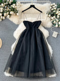 Yipinpay Strapless Backless Sexy Party Dress 2024 Ladies Sleeveless Zipper Design High Quality Classic A Line Mesh Long Dress