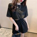 Yipinpay Summer Casual Tracksuit Women's Shorts Sets Fashion Short-sleeved Hooded Shirts Vest Wide-leg Shorts 2-piece Set Outfits