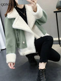 Yipinpay winter new in outerwear chic loose knit integrated thick cardigan varsity jacket women lamb wool coat women fashion short