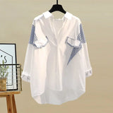 Yipinpay Spring/Summer New Matching Set Women's Casual Stripe Sunscreen Shirt+Vest+Jeans Three Piece Korean Elegant Denim Pants Set