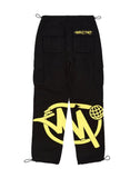 Yipinpay Y2K Cargo Pants Men Retro Loose Pocket Wide-Leg Pants High Waist Straight Loose Men And Women Harajuku Mopping Overalls