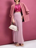 Yipinpay Black Satin High Waist Maxi Skirt Women Fashion Slim Patchwork Elegant Party Long Skirt Female High Street Y2k Long Skirt