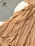Yipinpay 2024 Summer Mesh Split Sexy Dress Ladies Squre Neck Sheer Long Sleeves Transparent Ruched Slim Long Party Dress