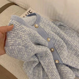 Yipinpay Elegant Cardigan Sweater Women's Fashion O-Neck Long Sleeve 2024 New Spring Autumn Knitwear Women's Short Loose Coat Top