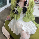 Yipinpay Kawaii Fashion White Mini Skirt Women Lace Ruffle Patchwork Japanese Cute Fairycore High Waist Lolita Skirt Tutu Summer