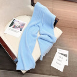 Yipinpay wide leg pants for women autumn and winter loose high waist fluffy casual straight leg mink wool pants female tops
