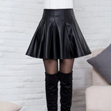 Yipinpay Women Black Pu Leather Skirt 2023 Fashion Casual Mini Skirts Y2k Female Korean Style High Waist Short Skirt Winter Solid Bottoms