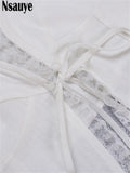 yipinpay 2023 Summer Y2K Patchwork Lace Off Shoulder V Neck Aesthetic Crop Tops Streetwear Sexy Women Vintage Mini Vest Tank Tops
