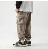 Yipinpay Men's Fleece Pants 2023 New Large Pocket Design Trousers Women Warm Thick Casual Cargo Pants Fashion Joggers Sweatpants