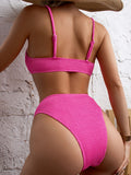 Yipinpay Waist Bikinis 2023 Sexy Women Swimsuit Solid Swimwear Female Brazilian Bikini Set Bathing Suit Bathing Beachwear