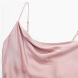 Yipinpay Pink Slip Long Dress Women Backless Satin Dress Woman Asymmetric Evening Party Dresses For Women 2023 Sexy Summer Dresses