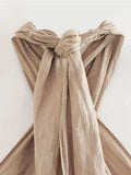 Yipinpay New Fashion Women Sexy Backless Linen Halter Top Summer Crop Top