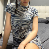 Yipinpay Dress for Women Cheap Clothing Free Shipping Sundress Summer Clothes 2023 y2k Bodycon Striped New in Female Short Dress