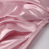 Yipinpay Satin Backless Side Split Maxi Dress Women 2024 Summer Sexy Slim Off Shoulder Ruched Bodycon Female Party Evening Dresses