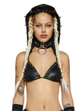 Yipinpay Dark Rock Gothic Rivets Camis Women Streetwear Cyber Punk Backless Lace-up Hooded Crop Tank Tops Sexy Emo Alt Clothes