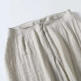 Yipinpay Elegant Women Vintage High Waist Straight Midi Skirt Back Zipper Slit Hem Ladies Office Skirts