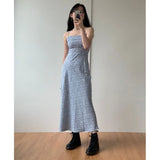 Yipinpay The Shoulder Sleeveless Sexy Blue Floral Dress Women Summer Spaghetti Strap Pink Print Robe Femme Slim Fit Chiffon Vestidos