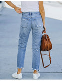 Yipinpay New Women's High Stretch Ripped Jeans Fashion Slim Denim Pencil Pants Street Casual Female Clothing S-2XL Drop Shipping