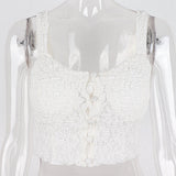 yipinpay White Crop Top Women Camisole 2023 Summer Vest Fashion Club Party Outfits Button Up Tank Tops Streetwear Sleeveless Corset