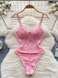 Yipinpay Strap Corset Lace Sensual Bodysuits 2024 Ladies Slim Sheer Bodycon Sexy Camisole Korean Backless Lingerie Playsuits