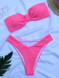Yipinpay Women Swimsuits 2023 Bandeau Bikinis Bikini Set Micro Swimwear Female Swimming Suit Bathing Suit Solid Beachwear